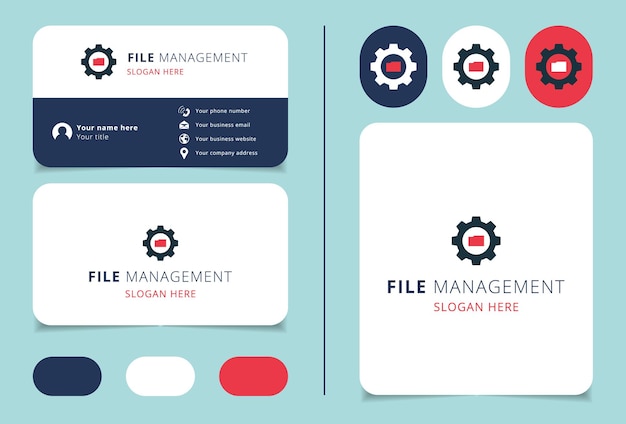 File management logo design with editable slogan Business card and branding book template