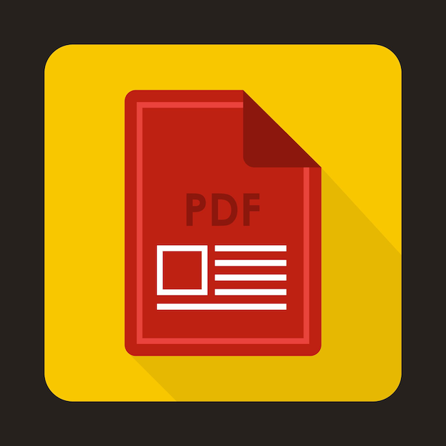 File PDF icon in flat style with long shadow Document type symbol