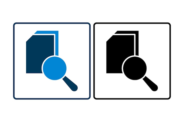 File Search icon icon related to Search suitable for web site app user interfaces printable etc solid icon style simple vector design editable