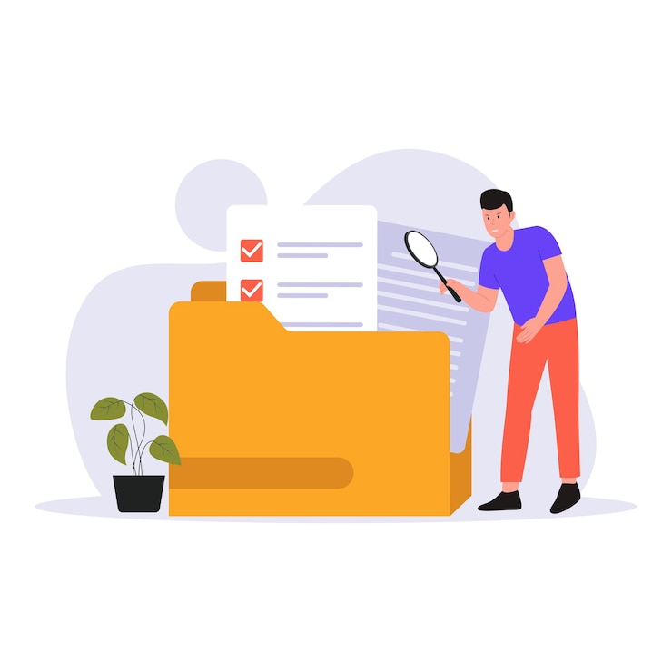Vector file search illustration concept