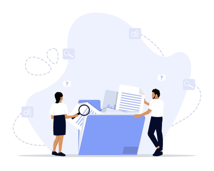 Vector file searching concept illustration