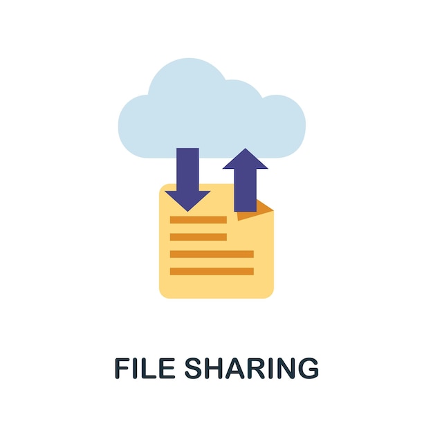 Плоская иконка общего доступа к файлам цветной простой элемент из домашней коллекции значок creative file sharing для шаблонов веб-дизайна, инфографика и многое другое