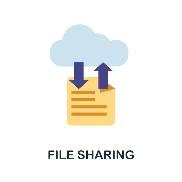 Плоская иконка общего доступа к файлам Цветной простой элемент из домашней коллекции Значок Creative File Sharing для шаблонов веб-дизайна, инфографика и многое другое