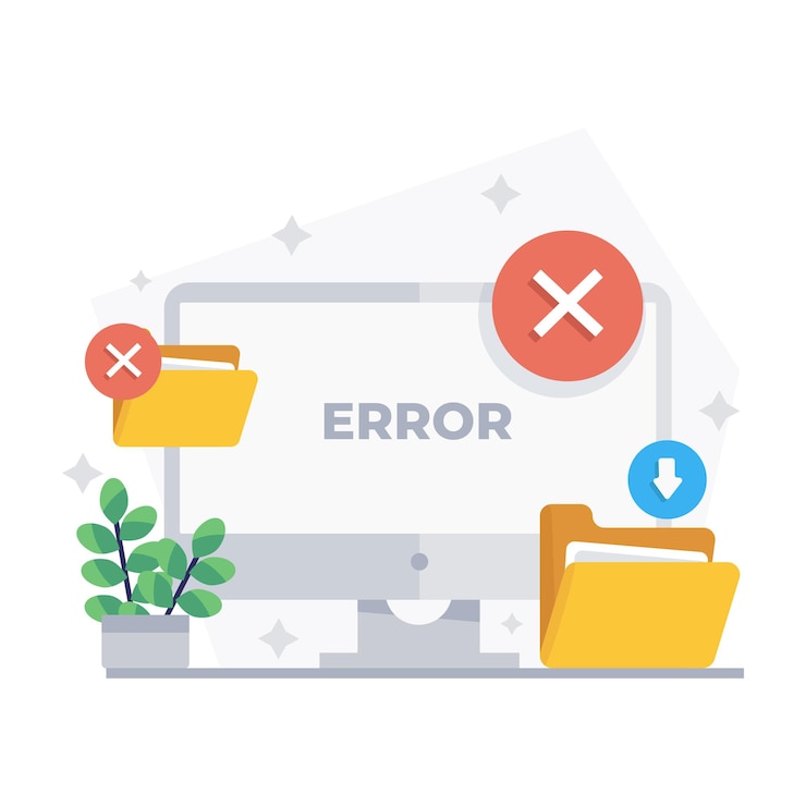 Vector file transfer error illustration