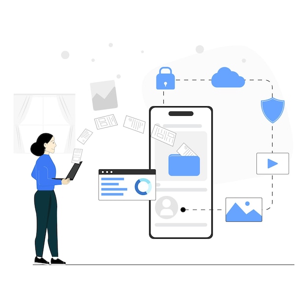 Передача файлов в облаке и концепция иллюстрации защиты данных
