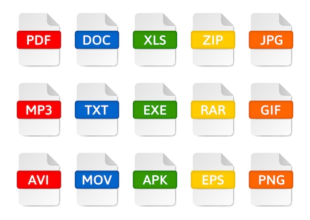 ファイルの種類 アイコン Pdf ドキュメント フォーマット zip 拡張子 jpg ファイル 拡張体 mp3 txt exe rar ガイフ