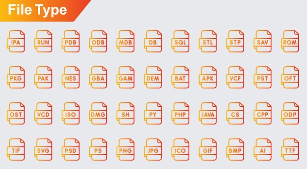 Vector file type vector icons