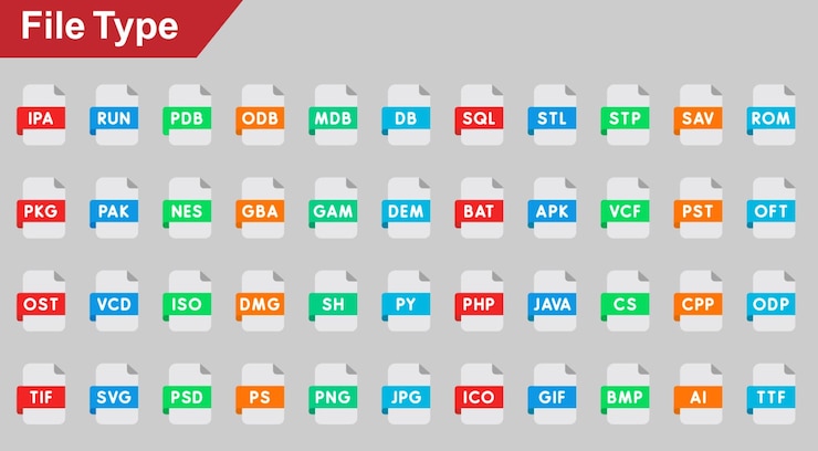Vector file type vector icons