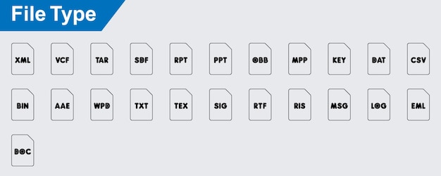 ファイルタイプのベクトルアイコン