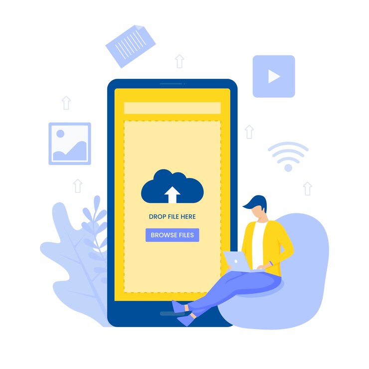 Vector file upload illustration concept