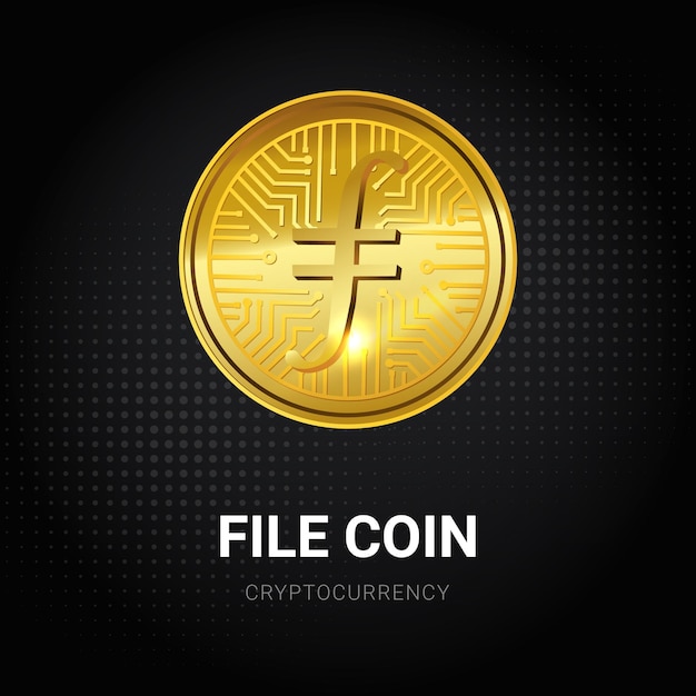 Filecoin 럭셔리 황금 cryptocurrency 배경 포스터