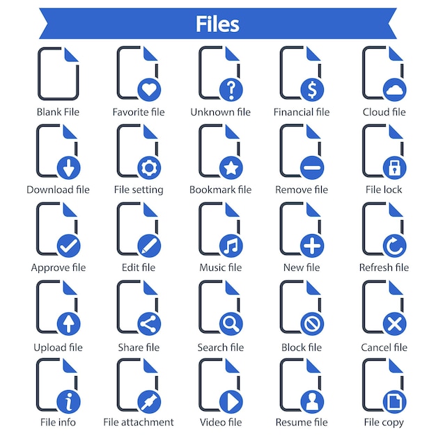 Files Blue Icon Set