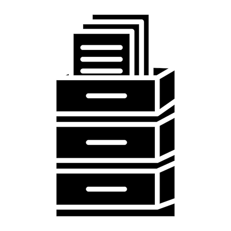 Vector files in drawer vector illustration
