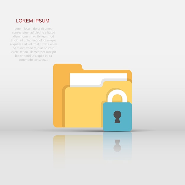 Vector files folder permission icon in flat style document access vector illustration on isolated background secret archive sign business concept