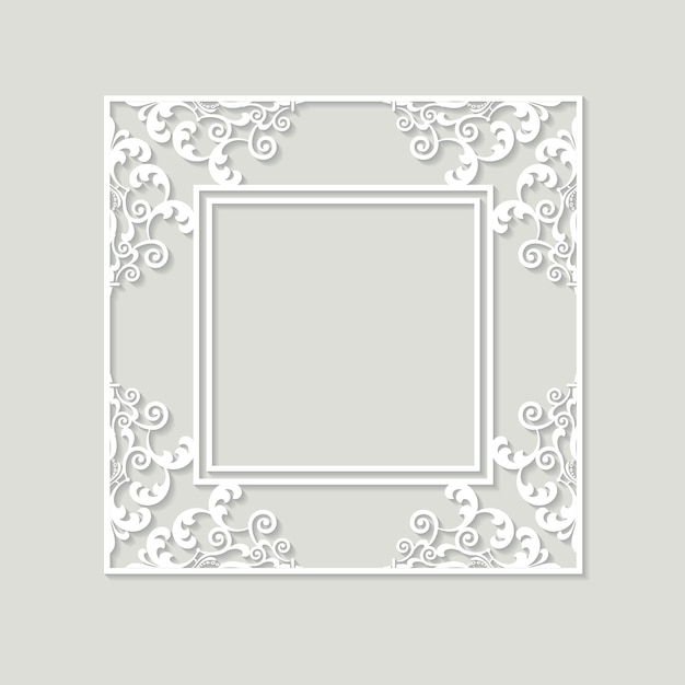 Filigraan frame papier uitgesneden. Barok vintage ontwerp.