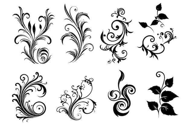 Filigree abstract shapes decorations ornaments