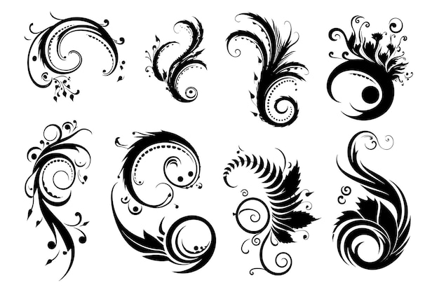 Vector filigree abstracte vormen decoraties ornamenten