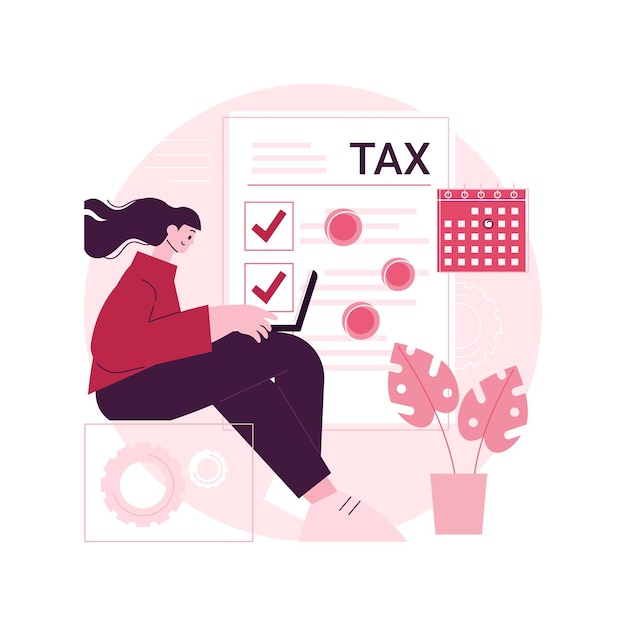 Vector filing taxes by yourself abstract concept vector illustration