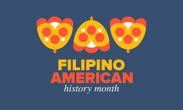 Filipino american history month in october filipinos and united states holiday vector illustration