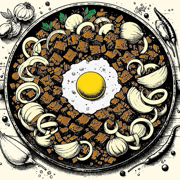 Vector filipino cuisine sisig