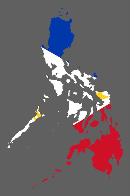 Filippijnen kaart met vlag Aziatische cartografie