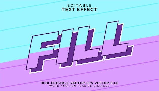 Vector fill editable text effect