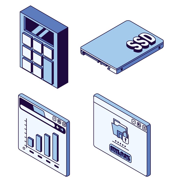 Vector fill lined business technology corporate industry hardware