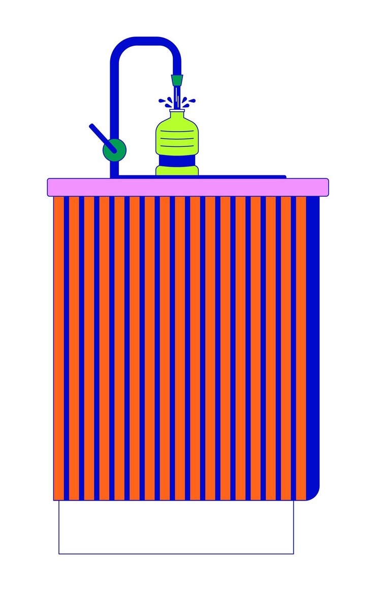 Vector filling bottle with water in kitchen sink 2d linear cartoon object