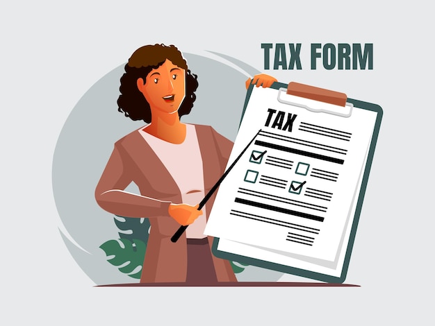 Filling out tax forms or tax documents