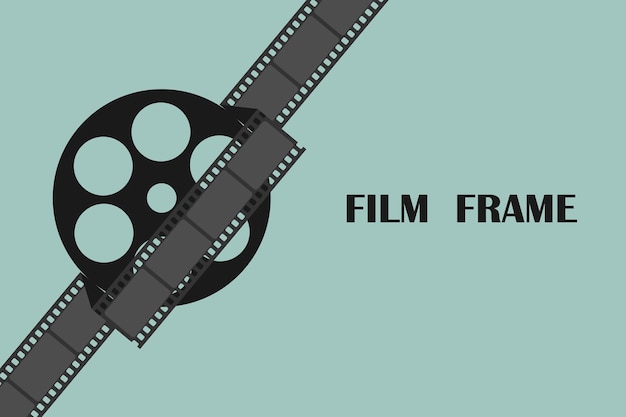 Film achtergrond met filmrol gewikkeld in een lange filmstrook