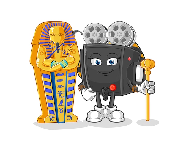 Film camera ancient egypt cartoon cartoon mascot vector