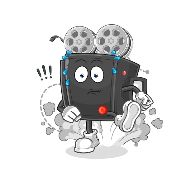 Film camera running illustration character vector