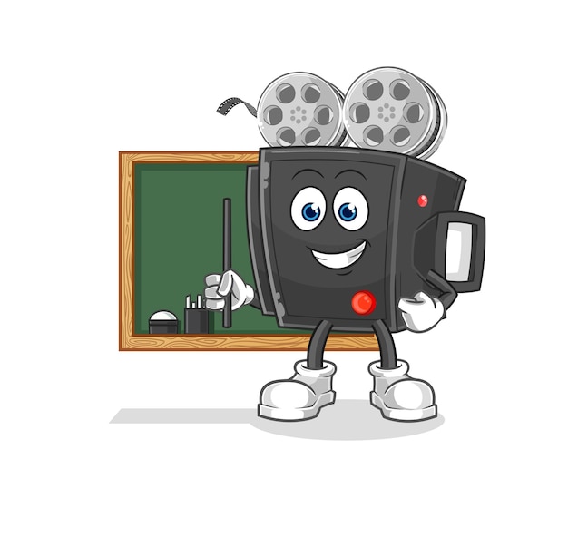 Film camera teacher vector cartoon character