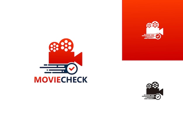 Film Check Logo Template Design Vector, embleem, ontwerpconcept, creatief symbool, pictogram