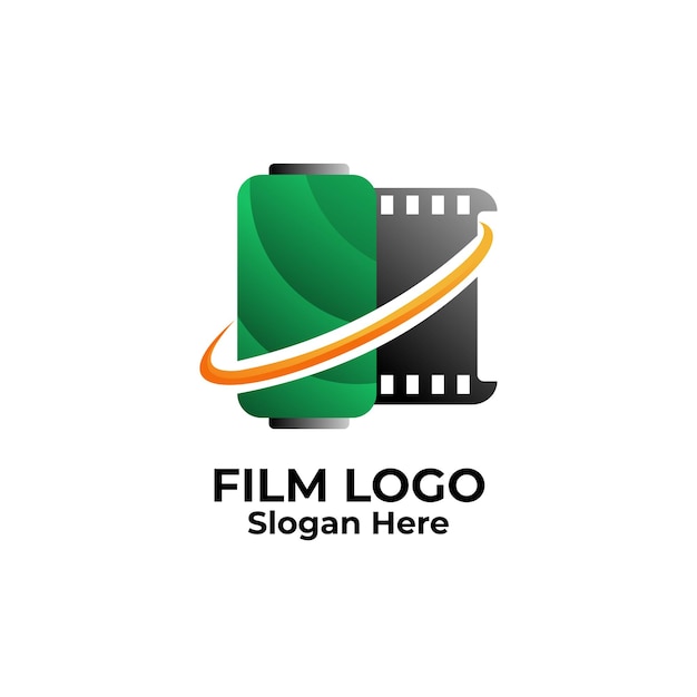 Film Cinema Gradient Modern Logo Company Vector Template