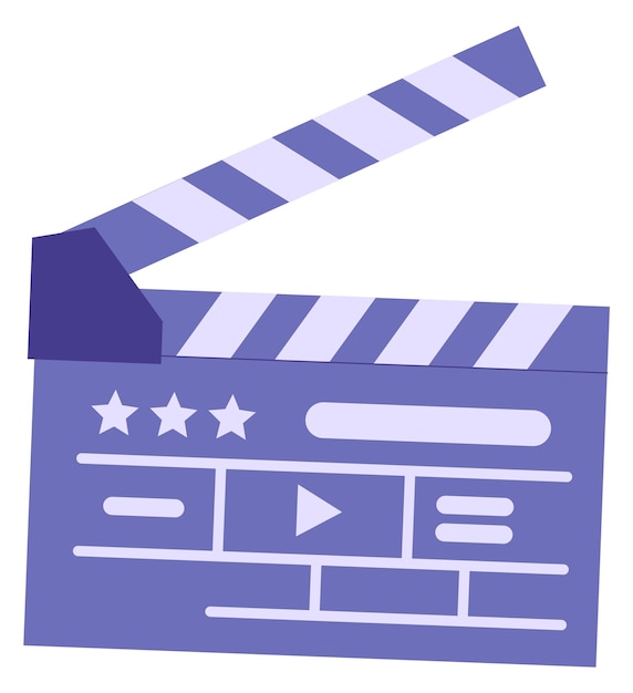 Vector film clapper color icon cinema clapboard symbol