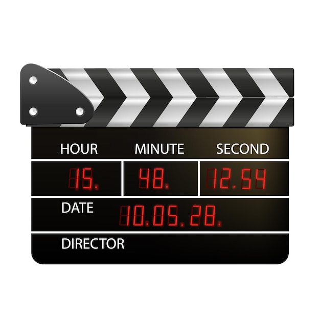 Vector film clappers boards isolated on white background blank movie clapper cinema vector movie clapper bo...