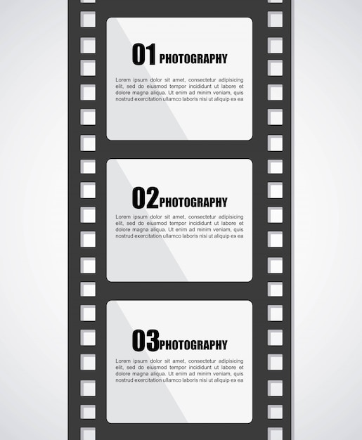 Film design over gray background vector illustration