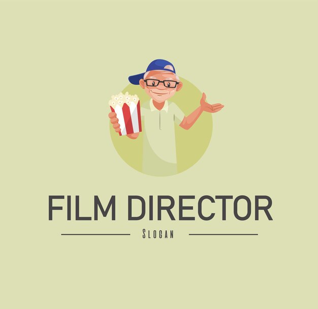 Film Director Vector Mascot Logo Template