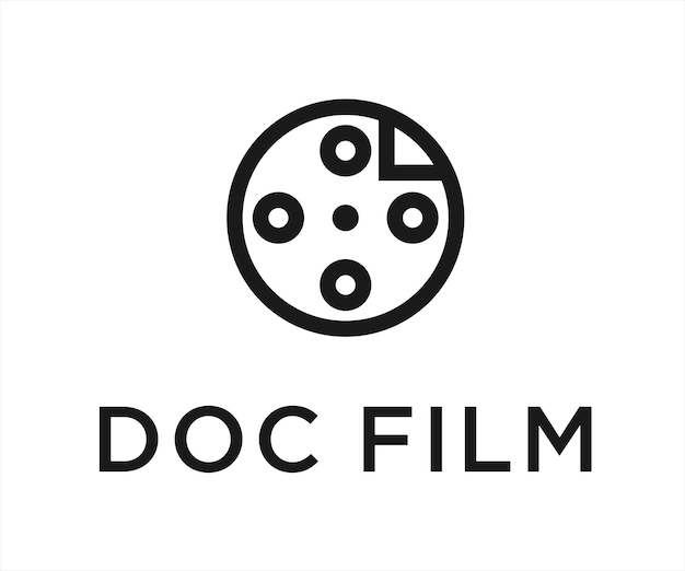 Illustrazione vettoriale del design del logo del documento del film