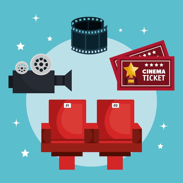 Film entertainment elementen pictogram