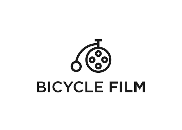 film fiets logo ontwerp vectorillustratie