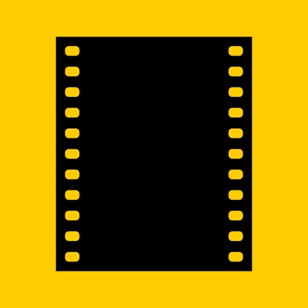 Film frame illustration On a yellow background Vector illustration