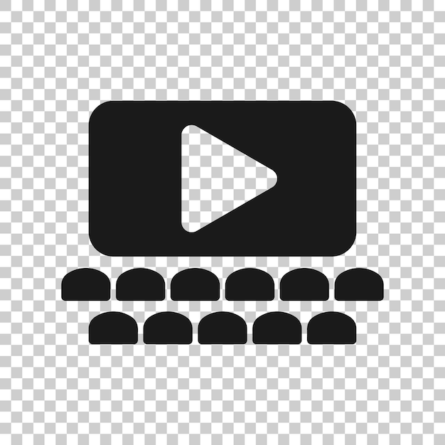 Film icon in flat style Movie vector illustration on white isolated background Cinema theater business concept