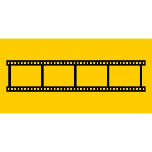 Vector film image black film on a yellow background vector illustratio