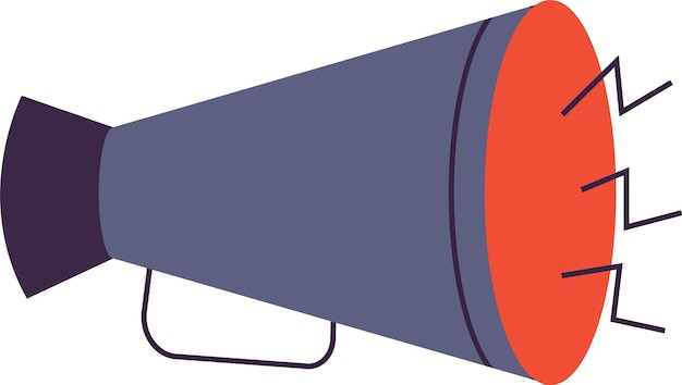 Film megaphone icon in flat style