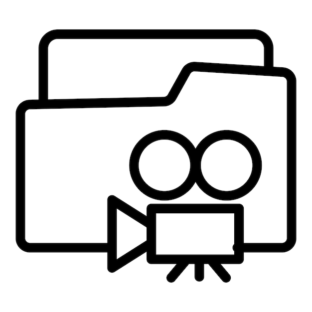 Иконка кинопроизводства Контур иконки вектора кинопроизводства для веб-дизайна изолирован на белом фоне