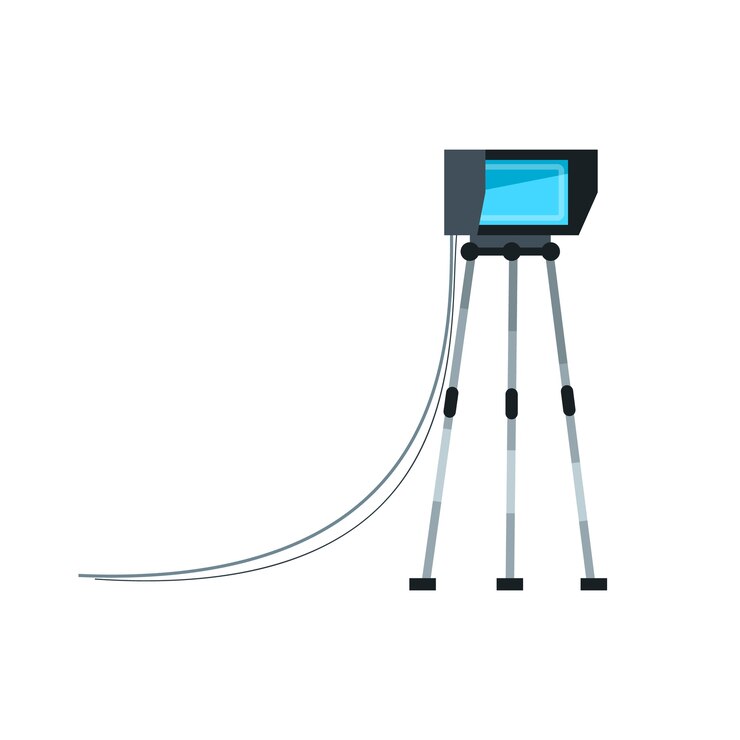 Vector film projector semi flat rgb color 