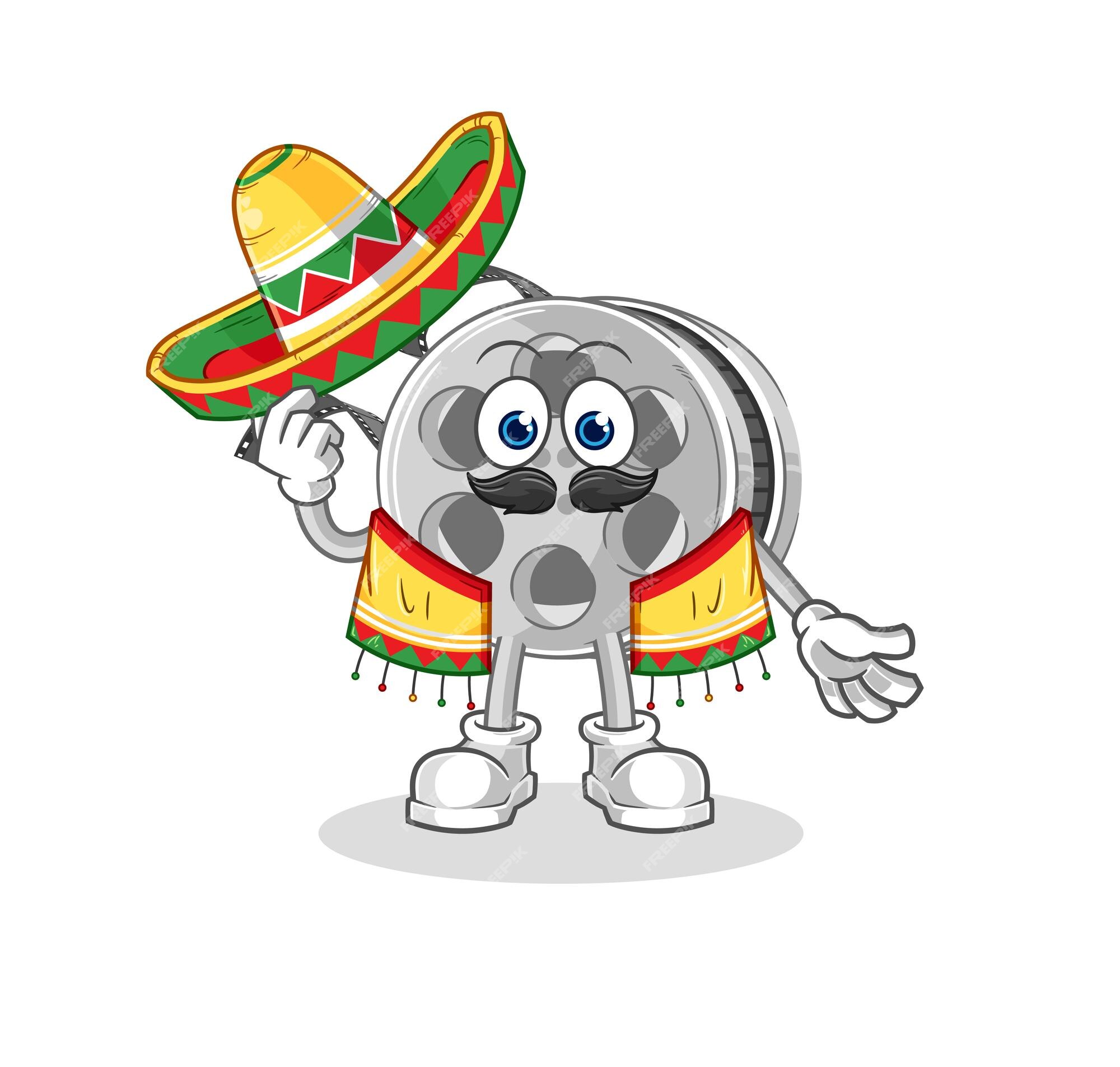 Premium Vector | Film reel mexican culture and flag cartoon mascot vector Premium Vector | Film reel mexican culture and flag cartoon mascot vector