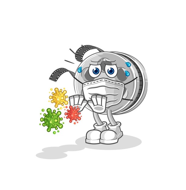 Vector film reel refuse viruses cartoon cartoon mascot vector